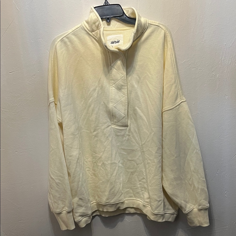 Aerie Light Yellow Textured Sweater
